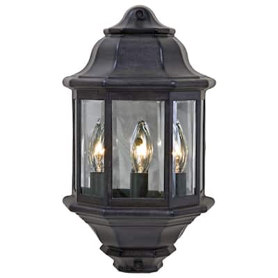 Acclaim Lighting Pocket Lantern Collection Wall-Mount 3-Light Outdoor Black Coral Light Fixture