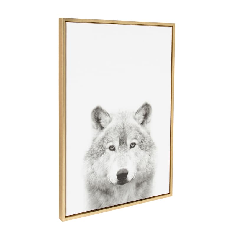 Sylvie Wolf Framed Canvas Wall Art by Simon Te Tai, Gold 23x33