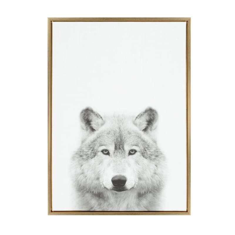 Sylvie Wolf Framed Canvas Wall Art by Simon Te Tai, Gold 23x33
