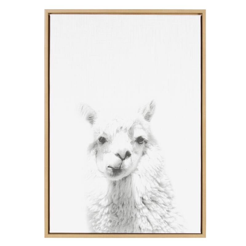 Sylvie Animal Framed Canvas Wall Art by Simon Te Tai, Natural 23x33
