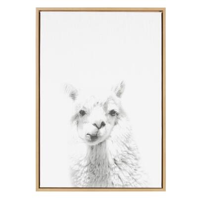 Sylvie Animal Framed Canvas Wall Art by Simon Te Tai, Natural 23x33