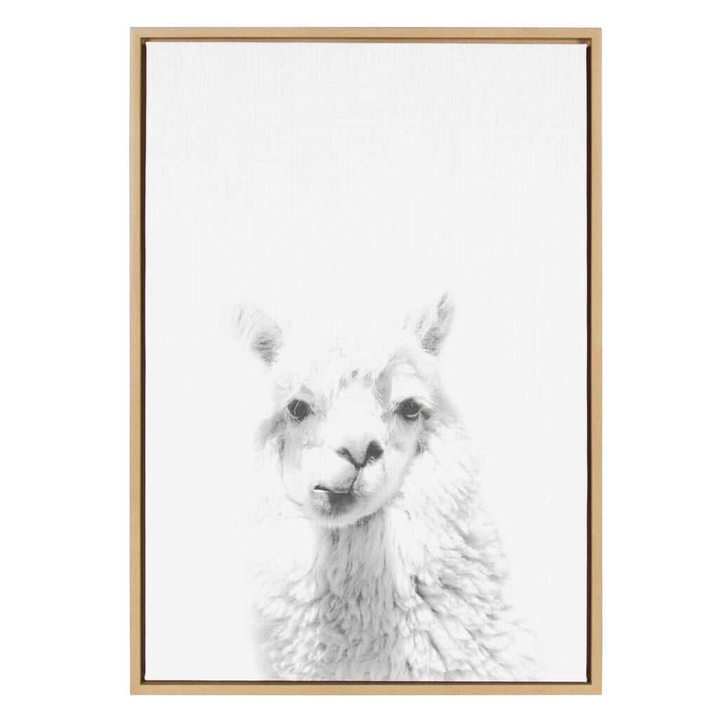 Sylvie Animal Framed Canvas Wall Art by Simon Te Tai, Natural 23x33
