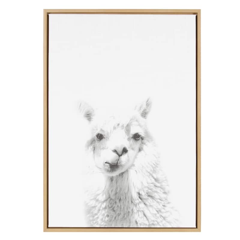 Sylvie Animal Framed Canvas Wall Art by Simon Te Tai, Natural 23x33