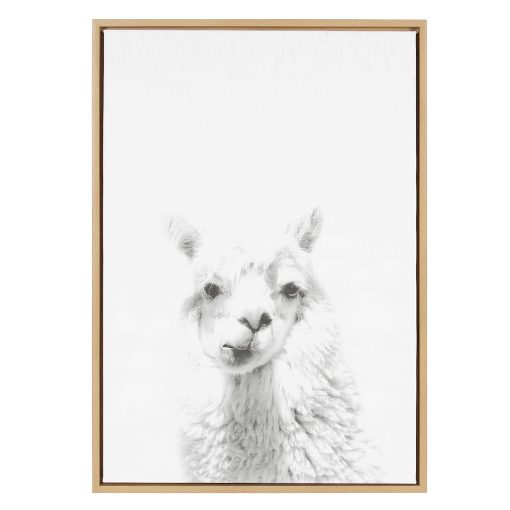 Sylvie Animal Framed Canvas Wall Art by Simon Te Tai, Natural 23x33