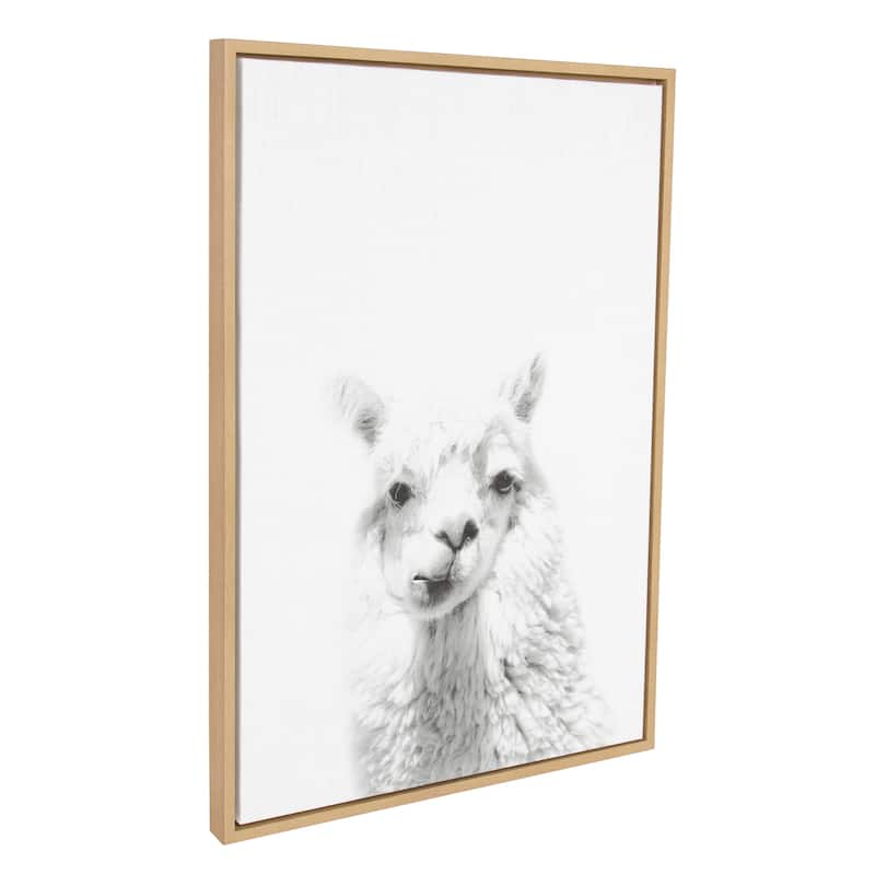 Sylvie Animal Framed Canvas Wall Art by Simon Te Tai, Natural 23x33