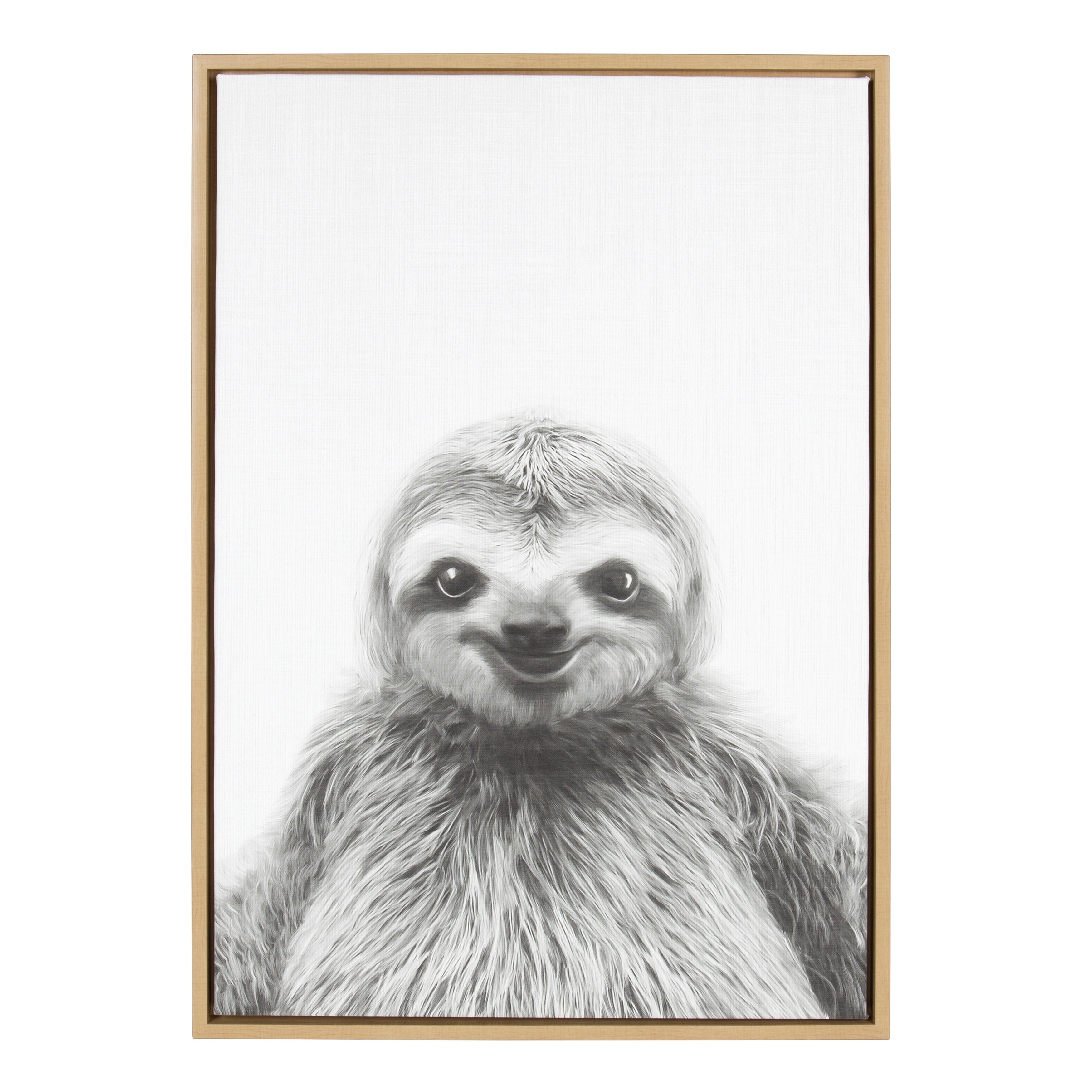 Shop Sylvie Sloth Framed Canvas Wall Art By Simon Te Tai Natural 23x33 Overstock 19468621