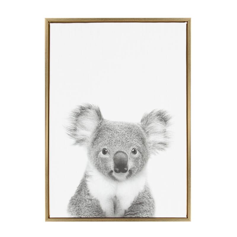 Sylvie Koala II Framed Canvas Wall Art by Simon Te Tai, Gold 23x33
