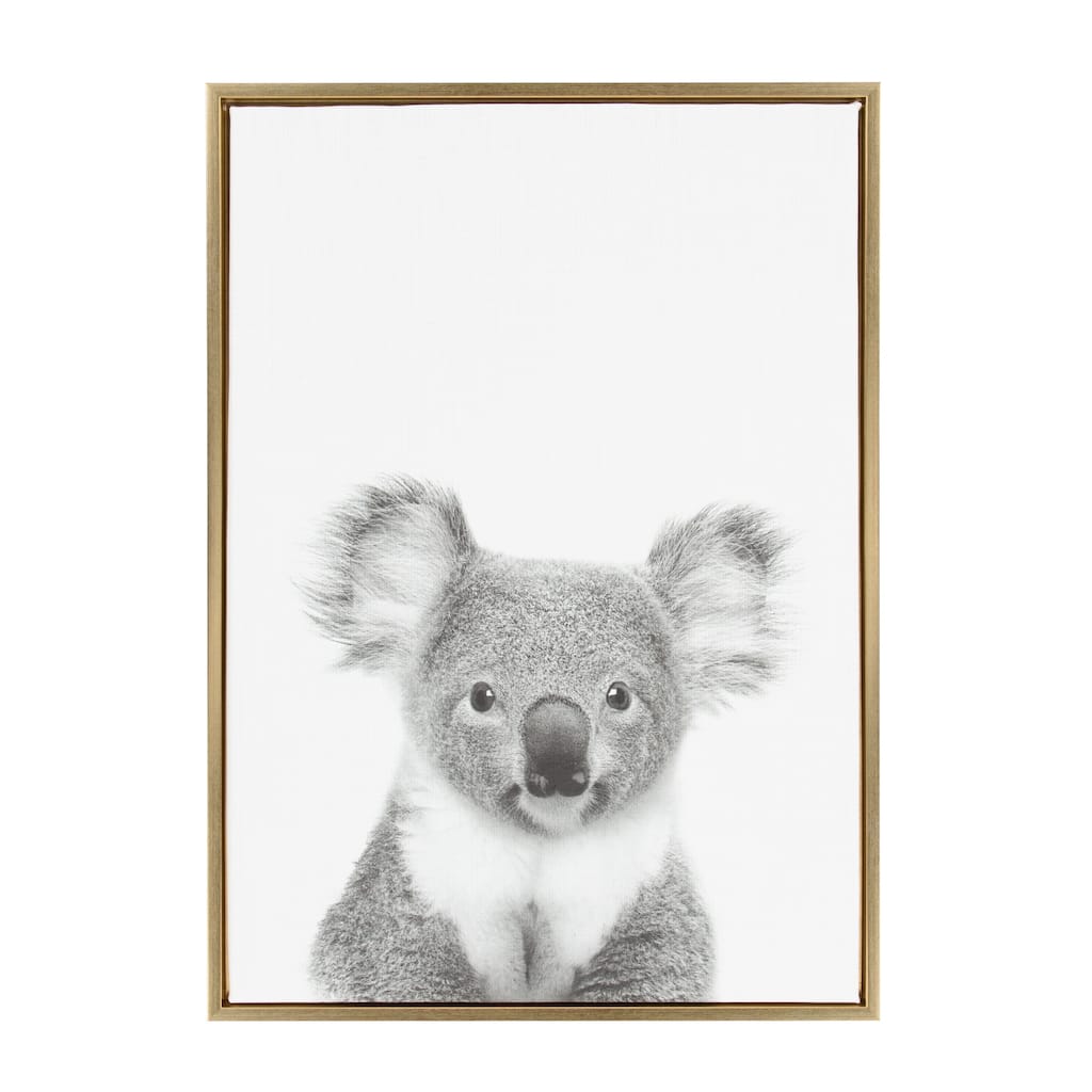 Sylvie Koala II Framed Canvas Wall Art by Simon Te Tai, Gold 23x33