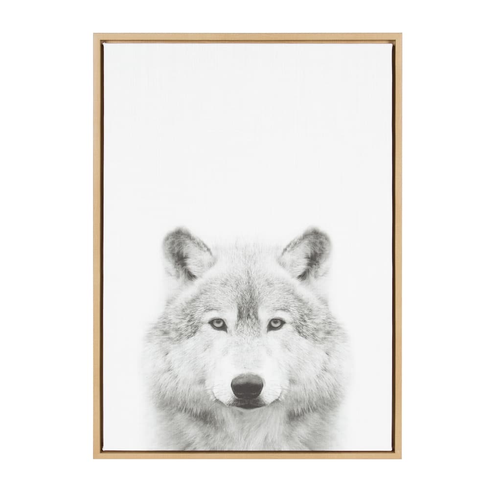 Sylvie Wolf Framed Canvas Wall Art by Simon Te Tai, Natural 23x33