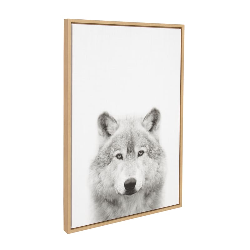 Sylvie Wolf Framed Canvas Wall Art by Simon Te Tai, Natural 23x33