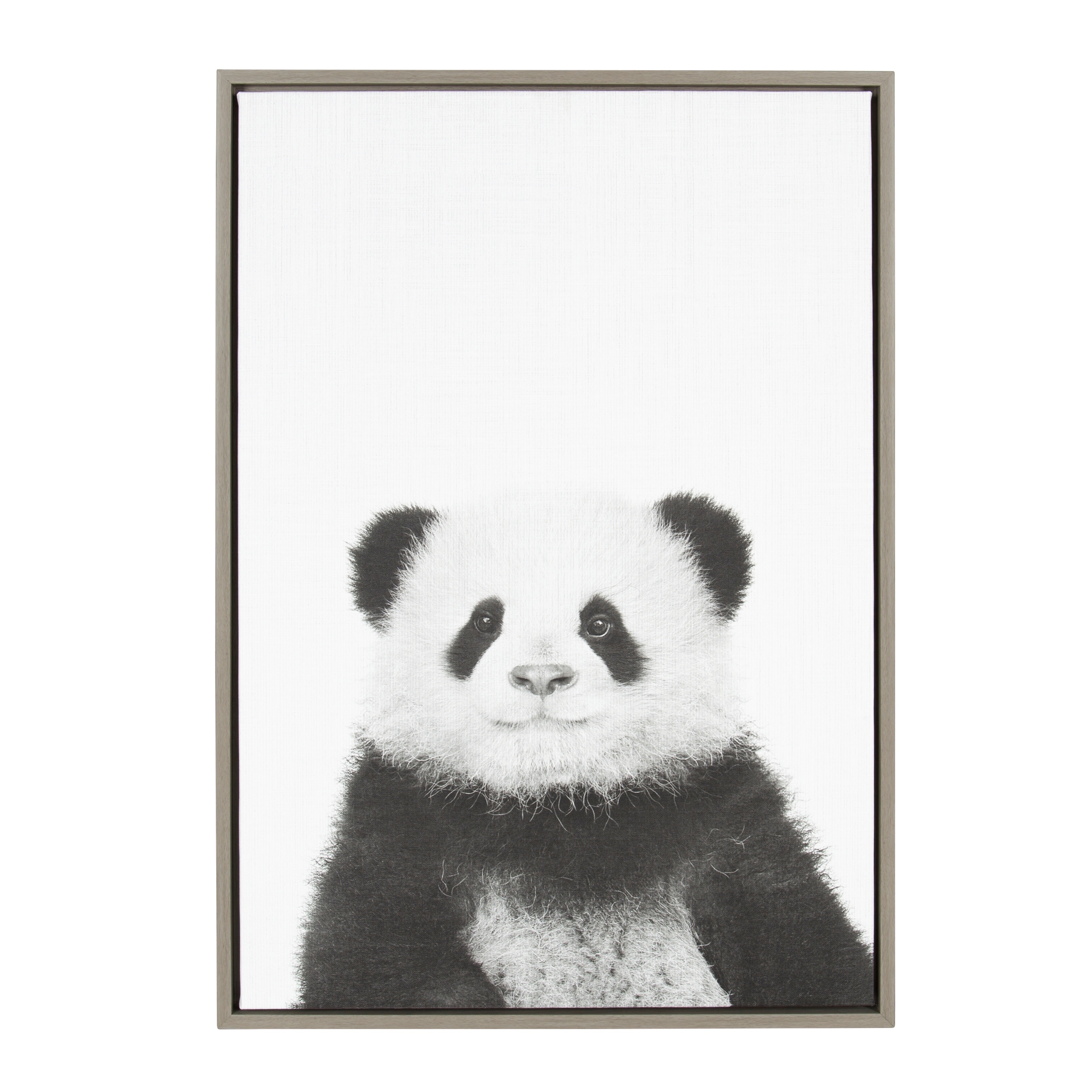 Shop Sylvie Panda Framed Canvas Wall Art By Simon Te Tai Gray 23x33 Overstock 19468631