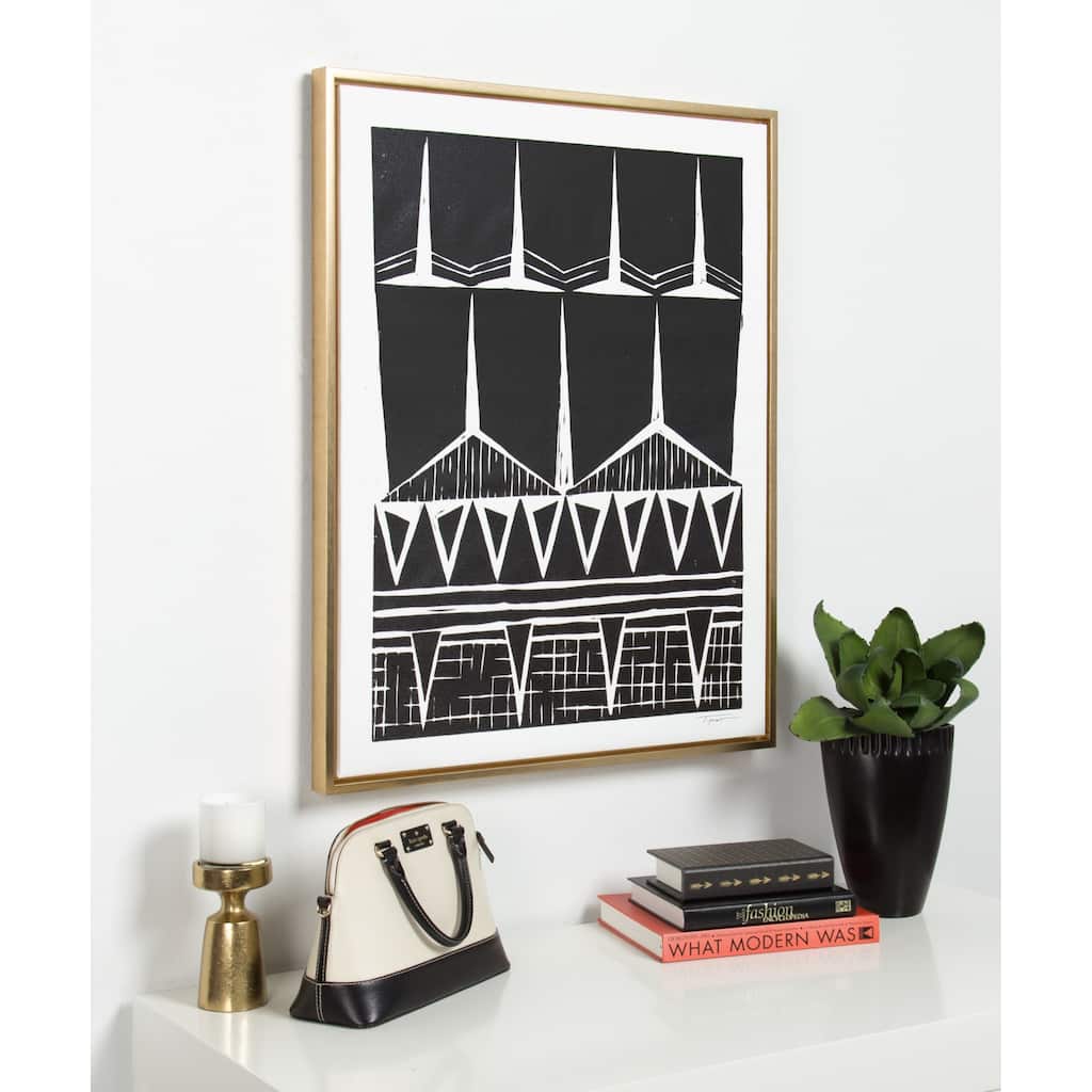 Sylvie Modern Tribal Print Framed Canvas Wall Art by Statement Goods