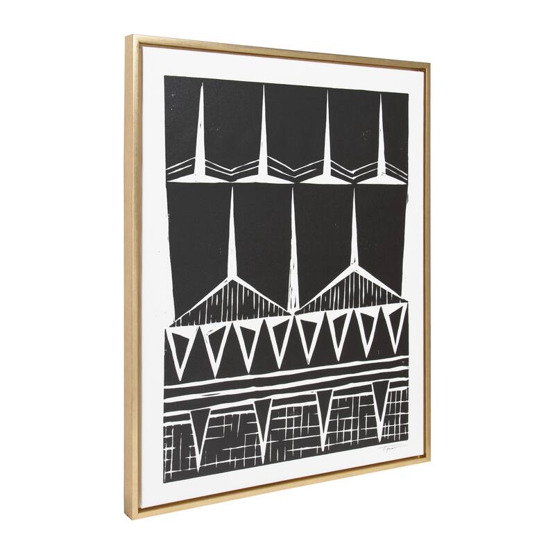 Sylvie Modern Tribal Print Framed Canvas Wall Art by Statement Goods