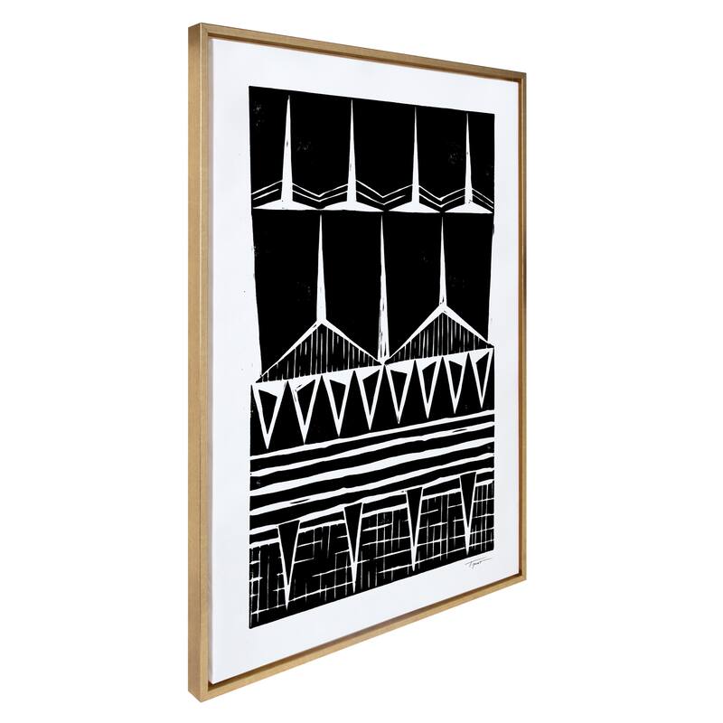 Sylvie Modern Tribal Print Framed Canvas Wall Art by Statement Goods