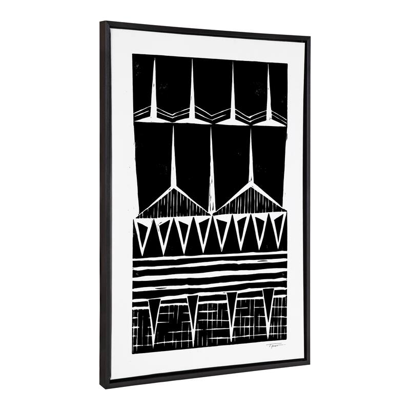 Sylvie Modern Tribal Print Framed Canvas Wall Art by Statement Goods