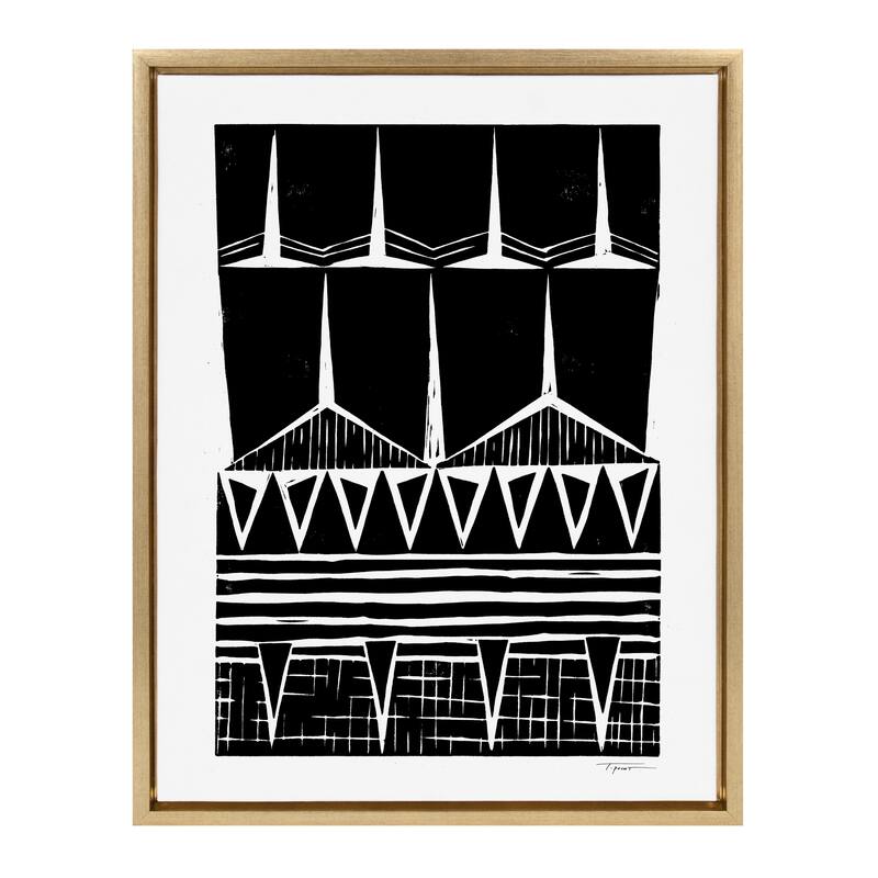 Sylvie Modern Tribal Print Framed Canvas Wall Art by Statement Goods