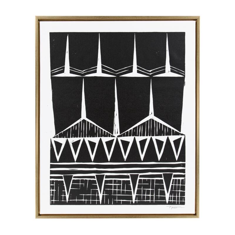 Sylvie Modern Tribal Print Framed Canvas Wall Art by Statement Goods