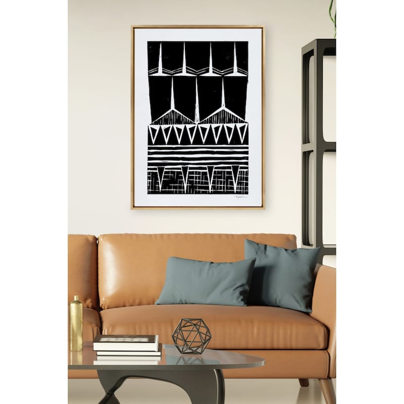 Sylvie Modern Tribal Print Framed Canvas Wall Art by Statement Goods