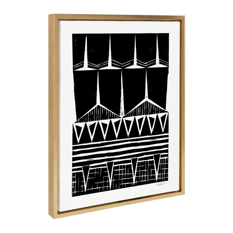 Sylvie Modern Tribal Print Framed Canvas Wall Art by Statement Goods