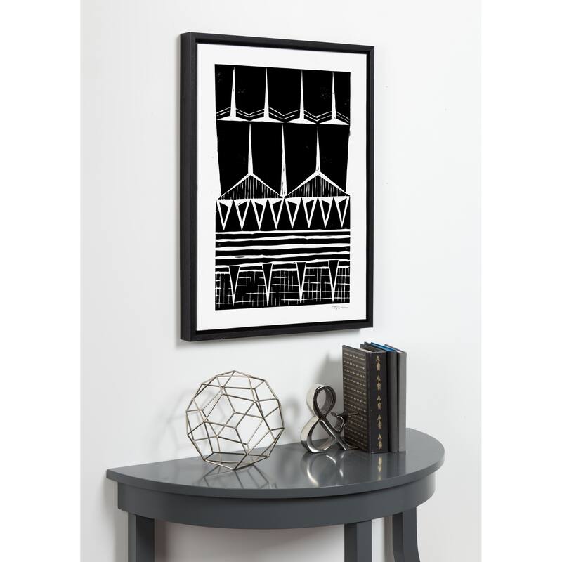 Sylvie Modern Tribal Print Framed Canvas Wall Art by Statement Goods