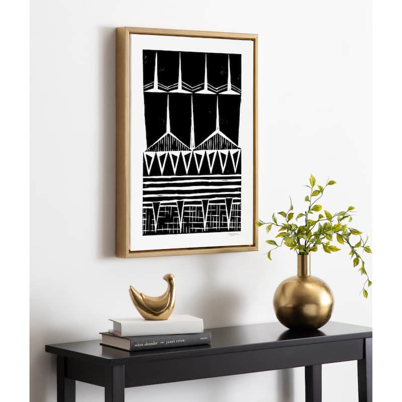 Sylvie Modern Tribal Print Framed Canvas Wall Art by Statement Goods
