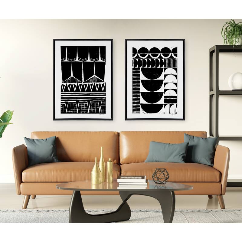Sylvie Modern Tribal Print Framed Canvas Wall Art by Statement Goods