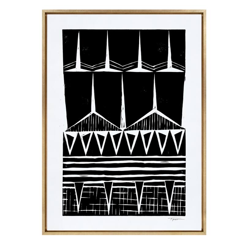 Sylvie Modern Tribal Print Framed Canvas Wall Art by Statement Goods