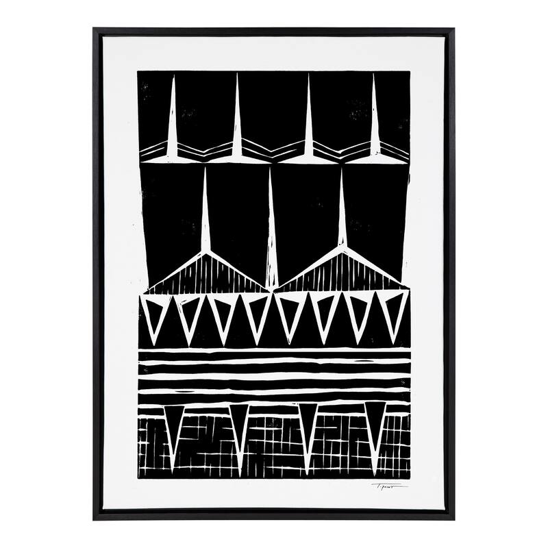 Sylvie Modern Tribal Print Framed Canvas Wall Art by Statement Goods