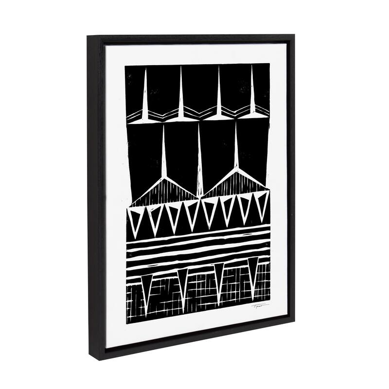 Sylvie Modern Tribal Print Framed Canvas Wall Art by Statement Goods
