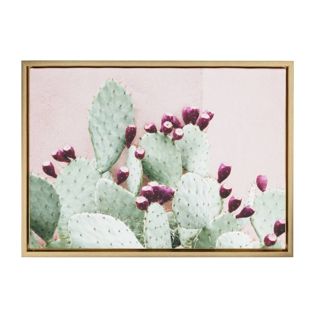 Sylvie Cactus 25 Gold Framed Canvas Wall Art by Amy Peterson, 18x24