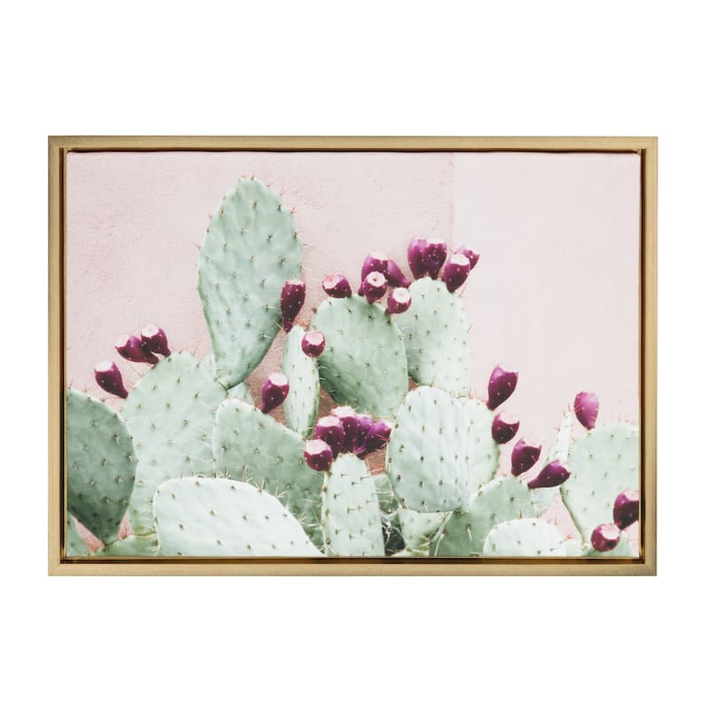 Sylvie Cactus 25 Gold Framed Canvas Wall Art by Amy Peterson, 18x24