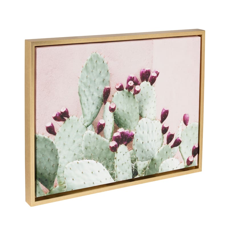 Sylvie Cactus 25 Gold Framed Canvas Wall Art by Amy Peterson, 18x24