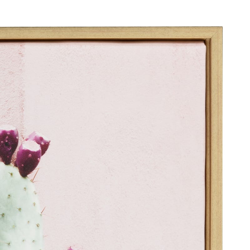 Sylvie Cactus 25 Gold Framed Canvas Wall Art by Amy Peterson, 18x24