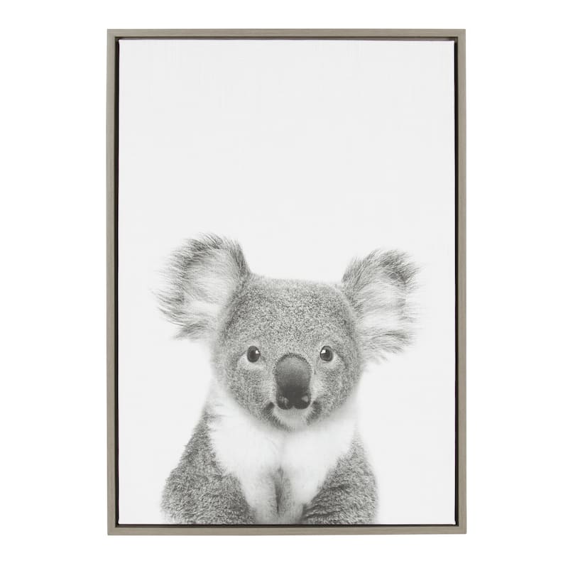 Sylvie Koala II Framed Canvas Wall Art by Simon Te Tai, Gray 23x33