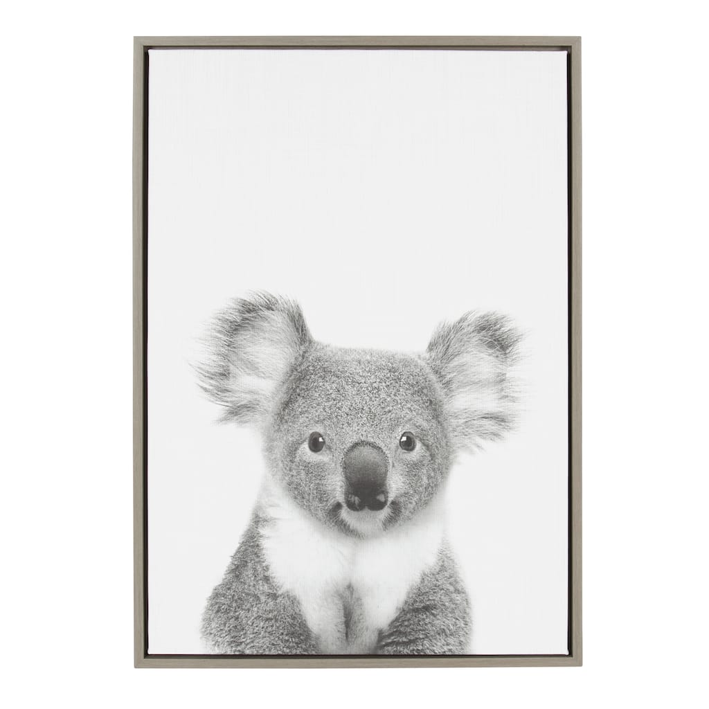 Sylvie Koala II Framed Canvas Wall Art by Simon Te Tai, Gray 23x33