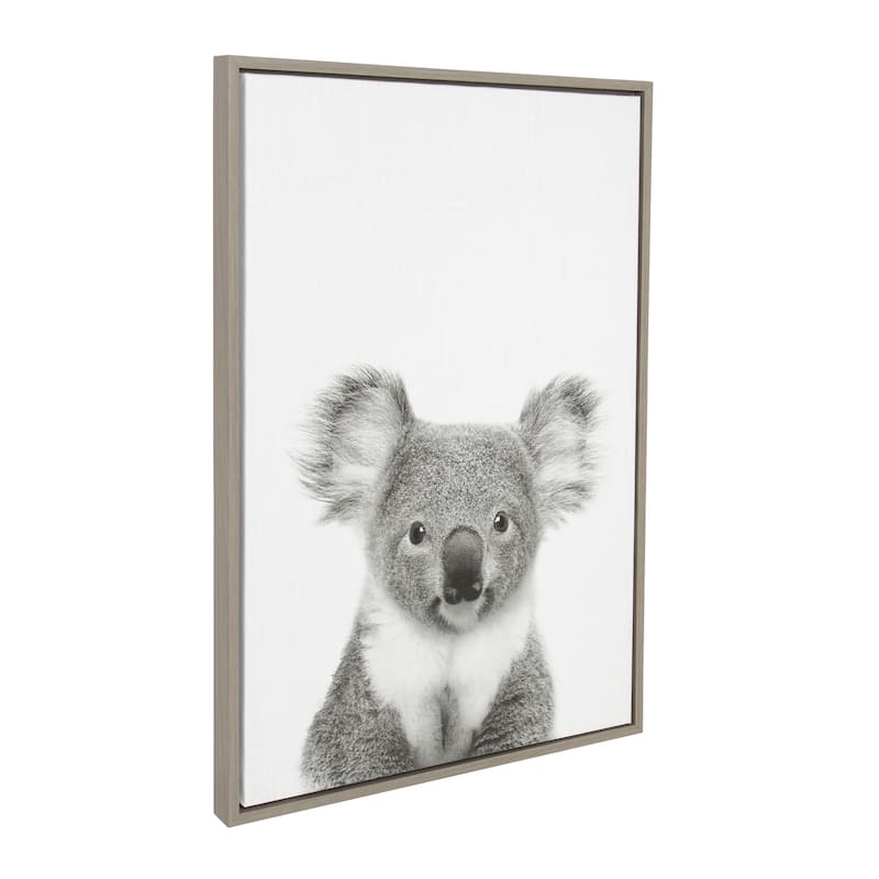 Sylvie Koala II Framed Canvas Wall Art by Simon Te Tai, Gray 23x33