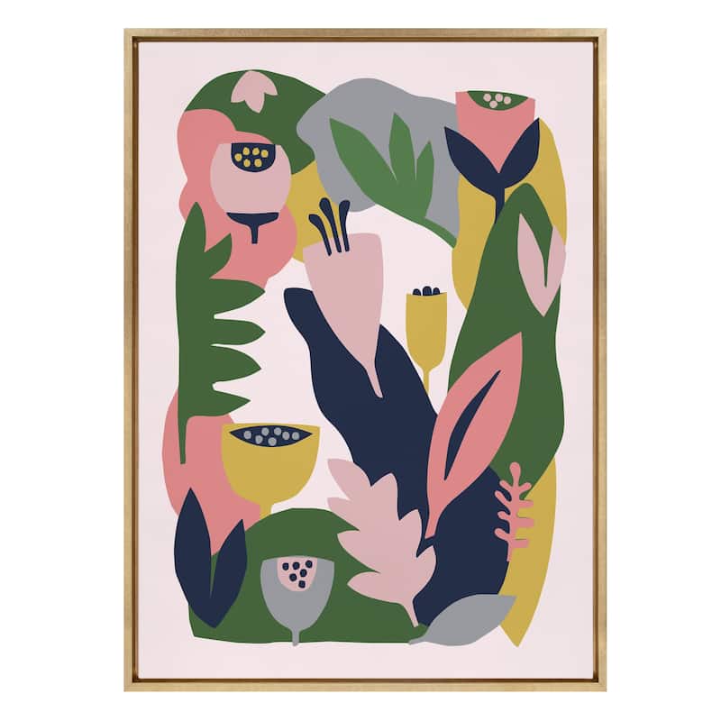 Kate and Laurel Sylvie Myriams Garden Canvas by Myriam VanNeste - 28x38 - Plastic - Gold