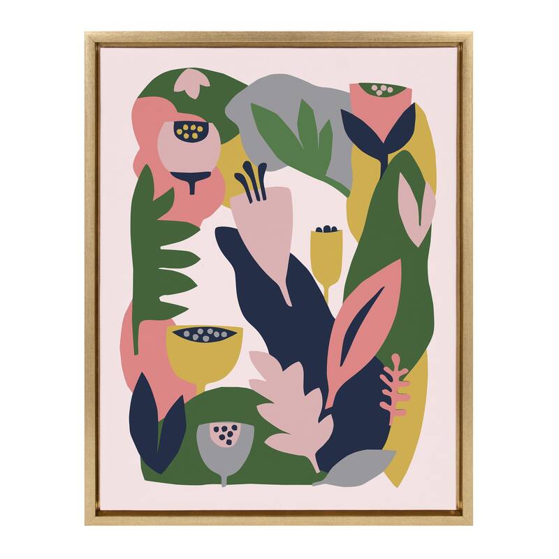 Kate and Laurel Sylvie Myriams Garden Canvas by Myriam VanNeste - 18x24 - Plastic - Gold