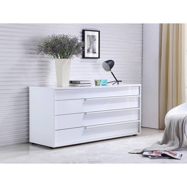 Dolce High Gloss White Lacquer Dresser By Casabianca Home Dolce High Gloss White Lacquer Dresser