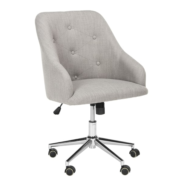 slide 2 of 7, SAFAVIEH Evelynn Tufted Chrome Leg Swivel Adjustable Office Chair - 24" x 21.6" x 34.5"