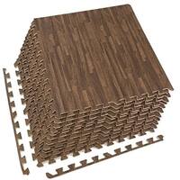Sorbus Interlocking Floor Mat - Wood Grain Print