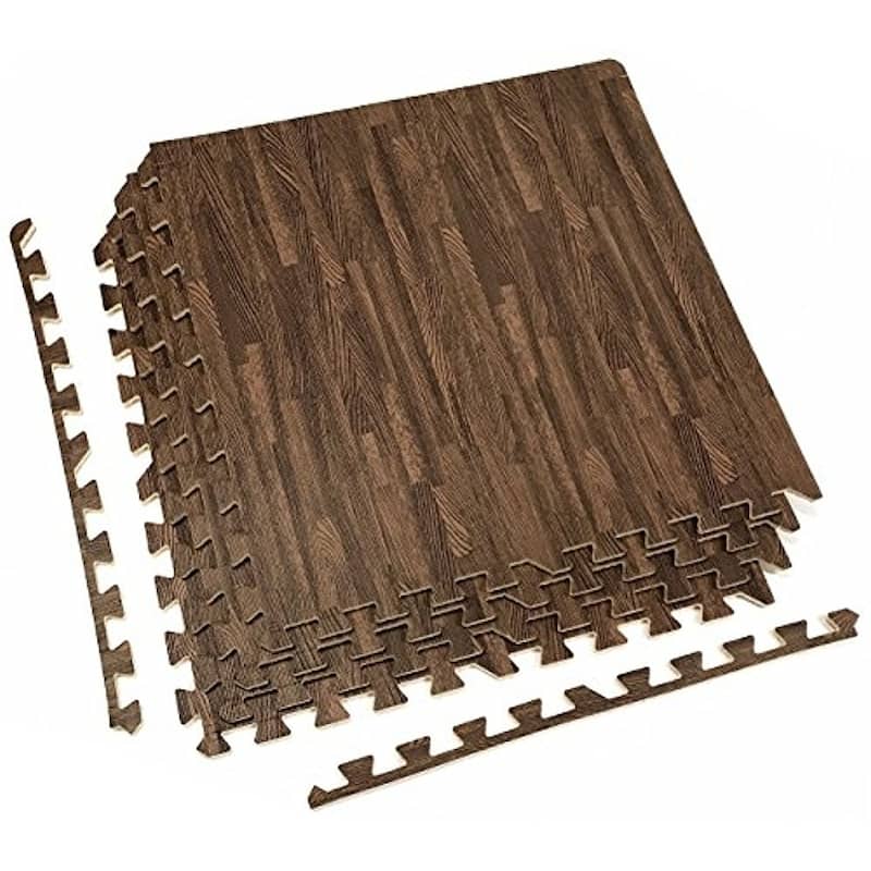 Sorbus Interlocking Floor Mat - Wood Grain Print