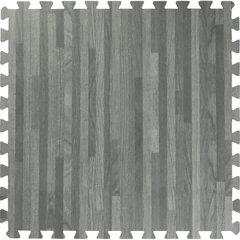 Sorbus Interlocking Floor Mat - Wood Grain Print