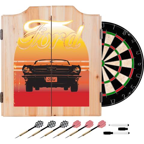 Ford Dart Cabinet Set with Darts and Board - Mustang
