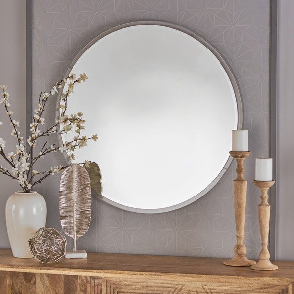 Attickus Circular Wall Mirror by Christopher Knight Home - Clear - N/A