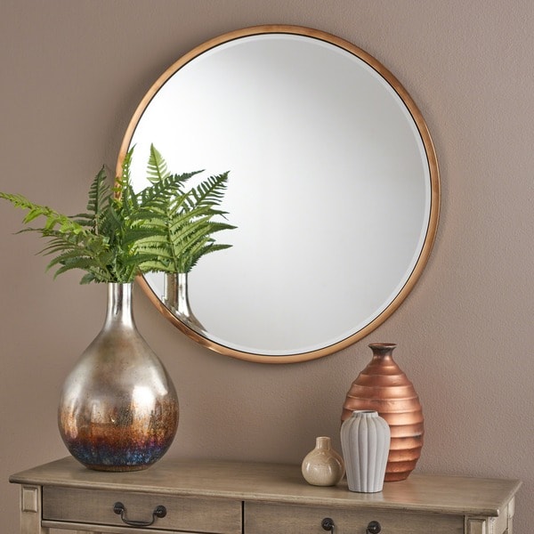 Abram Circular Wall Mirror by Christopher Knight Home - Gold