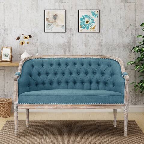 Faye Tufted Upholstered Loveseat by Christopher Knight Home