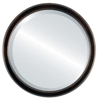 Toronto Framed Round Mirror in Rubbed Bronze - Antique Bronze