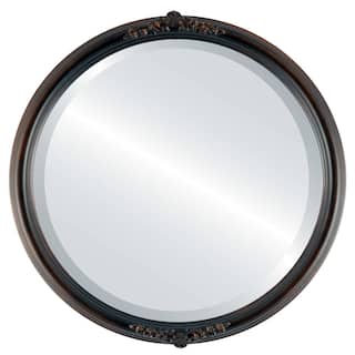 Contessa Framed Round Mirror in Rubbed Bronze - Antique Bronze