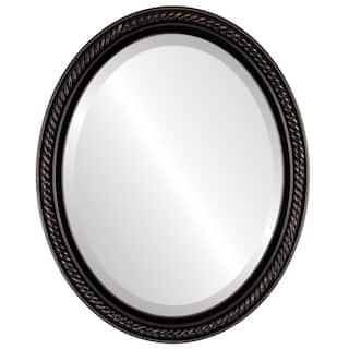 Santa Fe Framed Oval Mirror in Rubbed Bronze - Antique Bronze